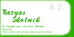 matyas skolnik business card